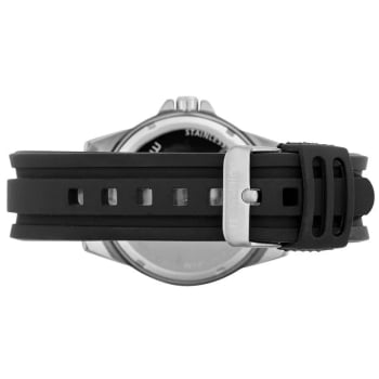 Relógio Mondaine Masculino Prateado Visor Prata Todo Numerado Com Calendário e Taquímetro Pulseira em Silicone Preta Á Prova d'água 99813GPMVCI1