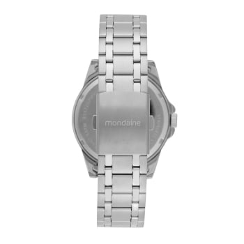 Relógio Mondaine Masculino Prateado Visor Preto Com Calendário Á Prova d´água 83522G0MVNE2