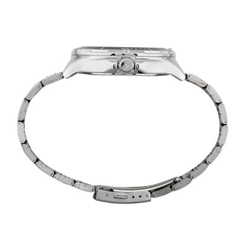 Relógio Mondaine Masculino Prateado Minimalista Visor Preto com Calendáro Marcadores Geométricos Á Prova d´água 32758G0MVNE1