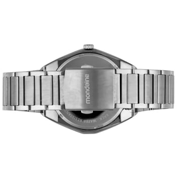 Relógio Mondaine Masculino Prateado Visor texturizado com Calendário Á Prova d'água 32876G0MVNE2