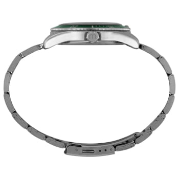 Relógio Mondaine Masculino Prateado Visor Verde com Vidro Dome Á Prova d'água 33038G0MVNE4