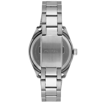 Relógio Mondaine Masculino Prateado Visor Verde com Vidro Dome Á Prova d'água 33038G0MVNE4