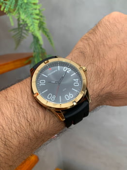 Relógio Mondaine Masculino Silicone Dourado 99378GPMVDI2