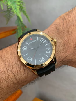 Relógio Mondaine Masculino Silicone Dourado 99378GPMVDI2