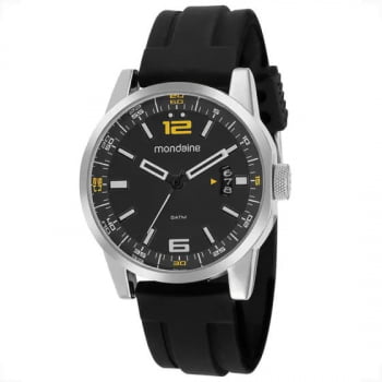 Relógio Mondaine Masculino Prata Silicone a prova D'água 32442G0MVNI2