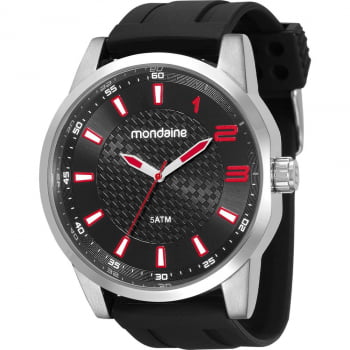 Relógio Mondaine Masculino Silicone Prata 53526G0MVNI1