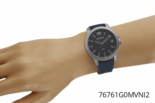 Relógio Mondaine Masculino Silicone Prata 76761G0MVNI2