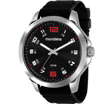 Relógio Mondaine Masculino Silicone Prata 99349G0MVNI2