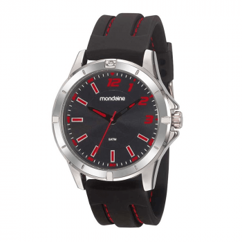 Relógio Mondaine Masculino Silicone Prata 99528G0MVNI1