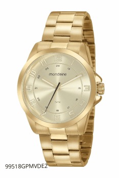 Relógio Mondaine Metal Masculino Dourado 99518GPMVDE2