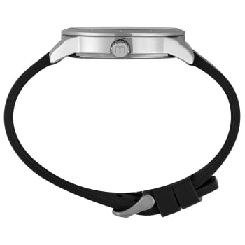 Relógio Mondaine Prateado Masculino Visor Preto Texturizado Calendário com Pulseira em Silicone Á Prova d'água99903G0MVNI3