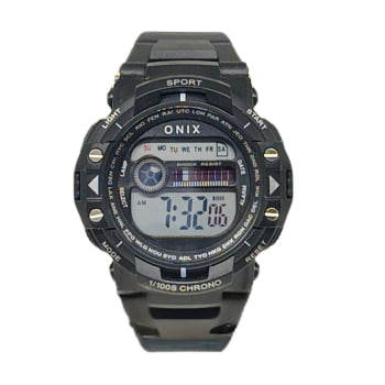 Relógio Onix Masculino Preto Esportivo Digital em Poliuretano Á Prova d'água IT-840 Relógio Onix Masculino Preto Esportivo Digital em Poliuretano Á Prova d'água IT-840