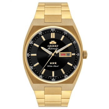 Relógio Orient Masculino Automático Dourado Aço Inox Calendário 469GP087F