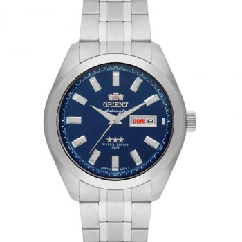 Relógio Orient Masculino Automático prata com calendário aço inox - 469SS075F
