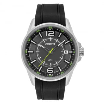Relógio Orient Masculino Calendário Prata Silicone Aço Inox MBSP1026