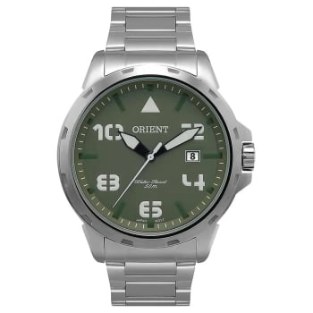 Relógio Orient Masculino Prata com Calendário Aço Inox a prova d'água MBSS1195A E2SX