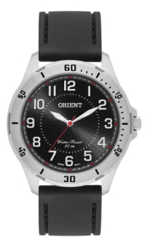 Relógio Orient Masculino Prateado Visor Preto Todo Numerado Pulseira em Silicone Maquinário Japonês Aço Inoxidável Á Prova d'água MBSP0003 Relógio Orient Masculino Prateado Visor Preto Todo Numerado Pulseira em Silicone Maquinário Japonês Aço Inoxidável Á Prova d'água MBSP0003