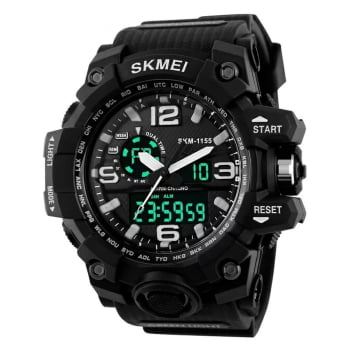 Relógio Skmei Masculino Display Duplo Preto Esportivo á Prova D'água 1155