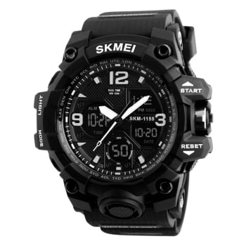Relógio Skmei Masculino Display Duplo Preto Esportivo á Prova D'água 1155 B
