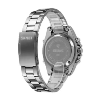 Relógio Skmei Masculino Prateado Display Duplo em Metal 1850