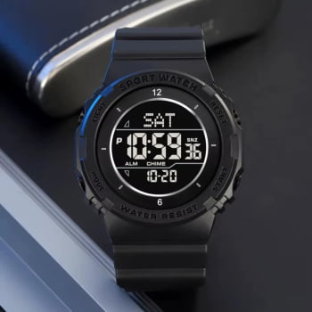 Relógio Skmei Masculino Preto Esportivo Digital em Poliuretano 2400