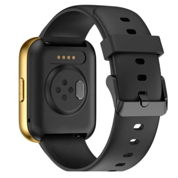 Relógio Smartwatch Lince Fit 3 Dourado Esportivo inteligente Pulseira em Silicone a Prova D'água LSWUQPM003