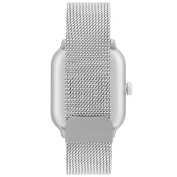 Relógio Smartwatch Technos Connect Max Pro Digital Prata Quadrado Troca de Pulseira Inteligente Aço Inoxidável á Prova D'água TMAXPAB/8K