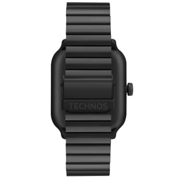 Relógio Smartwatch Technos Connect Max Pro Digital Preto Quadrado Troca de Pulseira Inteligente Aço Inoxidável á Prova D'água TMAXPAA/9P