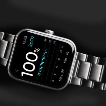 Relógio Smartwatch Technos Connect Max Quadrado Prata Troca de Pulseira Inteligente Á Prova D'água TMAXAM/8K