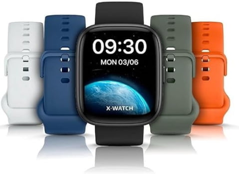 Relógio Smartwatch X-Watch Preto Esportivo Inteligente Pulseira de Silicone Á Prova d'água XSWUQPI010A