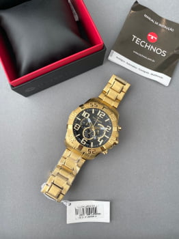 Relógio Technos Legacy masculino Dourado cronógrafo aço inox á prova d´ água OS20IMS/4P