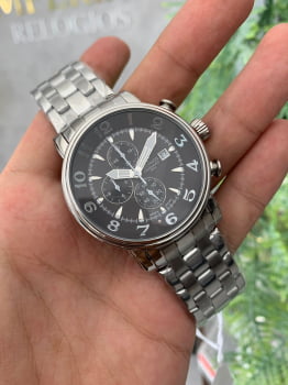 Relógio Technos Masculino Cronógrafo Prata com Calendário á Prova D'água 0S10CS/1M