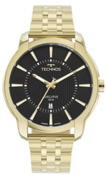 Relógio Technos Masculino Dourado Aço Inox 2117LDJ/1P