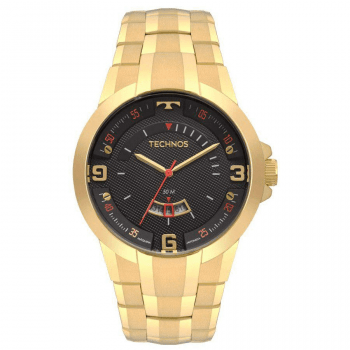 Relógio Technos Masculino Dourado Aço Inox Calendário á prova d`água 2117LBES/4P