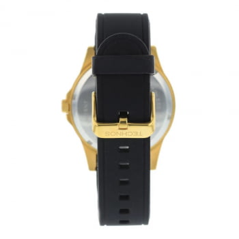 Relógio Technos Masculino Dourado Aço Inox Silicone Calendário 2115KQA/8P