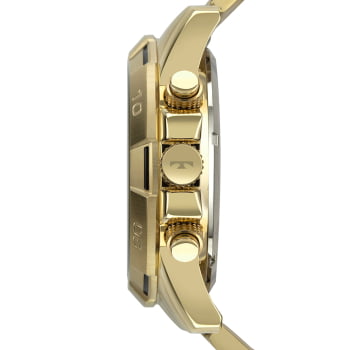 Relógio Technos Masculino Dourado Display Duplo com Taquímetro Maquinário Japonês Aço Inoxidável á Prova D'água BJ4060AB/1P