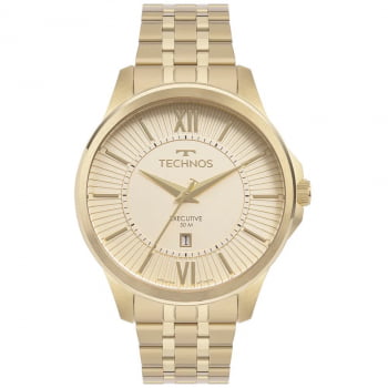 Relógio Technos Masculino Executive Dourado com Calendário á Prova D'água 2117LFB/1D
