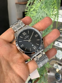 Relógio Technos Masculino Prata com Calendário Steel Aço inox 2115MXMS/1P