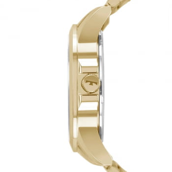 Relógio Technos Racer Dourado Masculino Mostrador Azul com Calendário Maquinário Japonês Aço Inoxidável Á  Prova d'água 2115MZV/1A