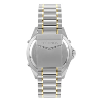 Relógio Technos Masculino Skydiver Bicolor Digital e Analógico Aço Inox Catraca Giratória á prova d´água WT2050AGN/1B
