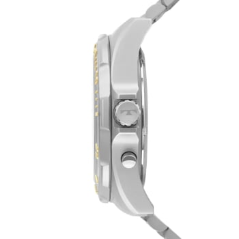 Relógio Technos Masculino Skydiver Bicolor Digital e Analógico Aço Inox Catraca Giratória á prova d´água WT2050AGN/1B