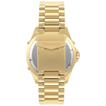 Relógio Technos Masculino Skydiver Dourado Digital e Analógico Aço Inox Catraca Giratória á prova d´água WT2050AWN/1X