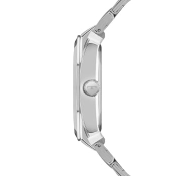 Relógio Technos Masculino Skymaster Prateado Visor Preto com Calendário Maquinário Japonês Aço Inoxidável Á Prova d'água 2315LBI/1P