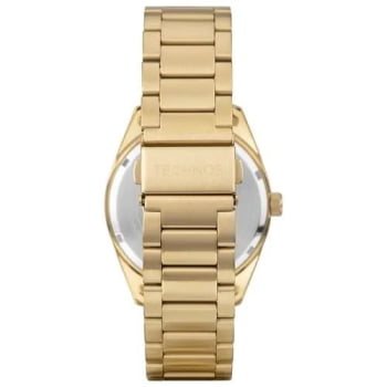Relógio Technos Riviera Masculino Dourado Minimalista Visor Champanhe Com Calendário Maquinário Japonês Aço Inoxidável á Prova d´água 2317AG/1X