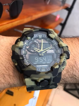 Relógio Weide Masculino Esportivo Digital Display Duplo Camuflado WA3J8007