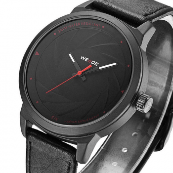 Relógio Weide Masculino Preto Couro WD005