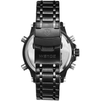 Relógio Weide Masculino Preto e Amarelo Digital Display Duplo 6910