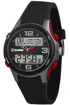 Relógio X-Games Masculino Display duplo silicone - XMPPA283