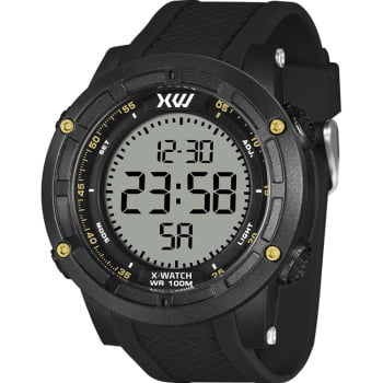 Relógio X-Watch Masculino Digital Esportivo Preto  Pulseira em Silicone á Prova D'água XMPPD710