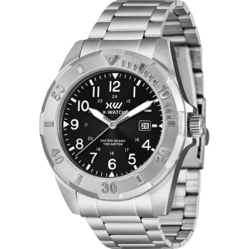 Relógio X-Watch Masculino Prateado Visor Preto com Calendário Todo Numerado Aço Inoxidável á Prova D'água XMSS1070 Relógio X-Watch Masculino Prateado Visor Preto com Calendário Todo Numerado Aço Inoxidável á Prova D'água XMSS1070